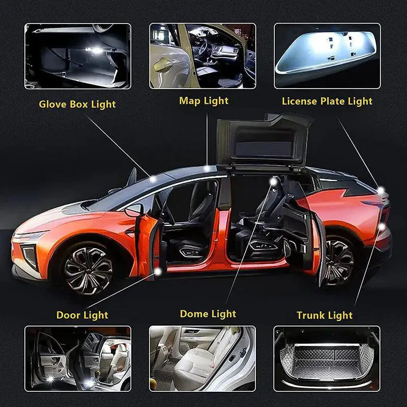 LED Car Interior Dome Lights Premium White COB Bulbs 7000K