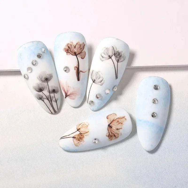 Succulent Blossom Nail Art Decals Blooming 3D Beauty Kit