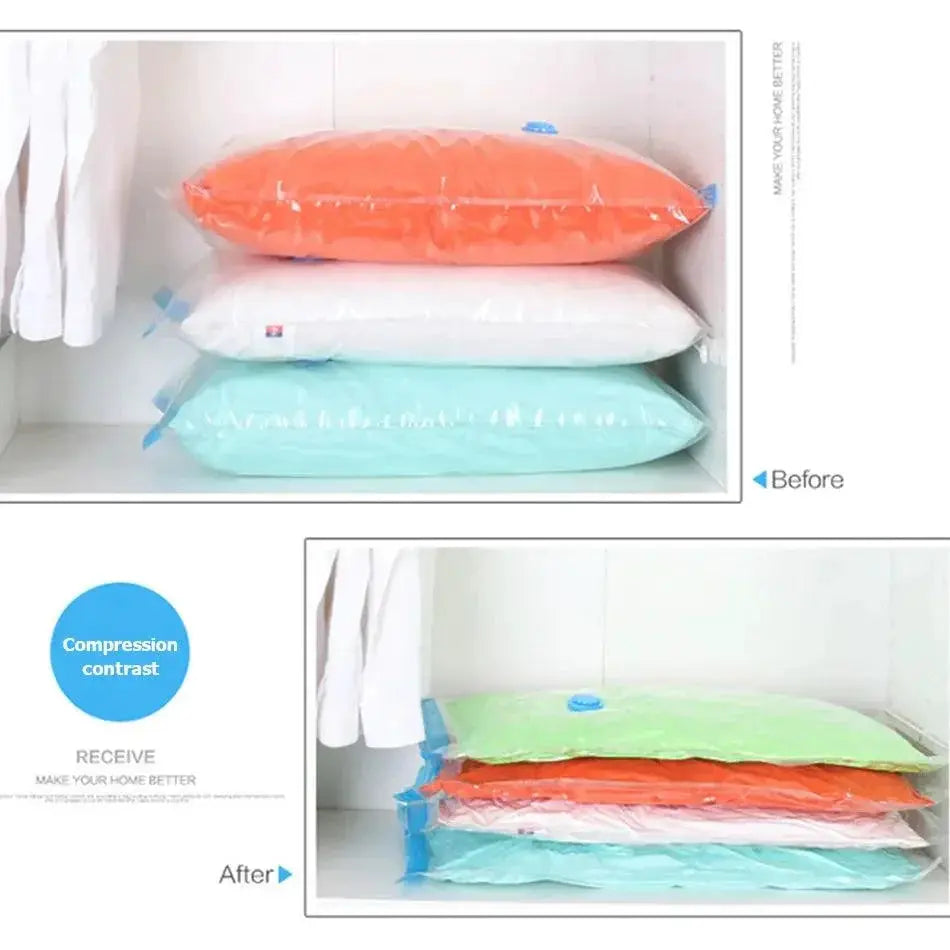 Four Pack Vacuum Storage Bags For Space Saving And Travel