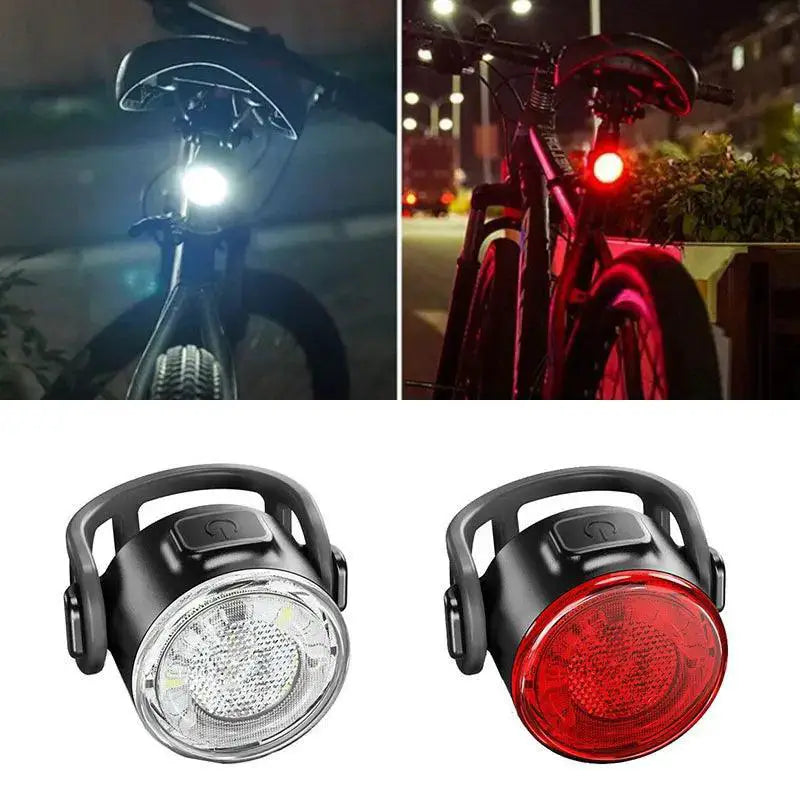 Waterproof Mini Bike Lamp Front Light White Taillight Red