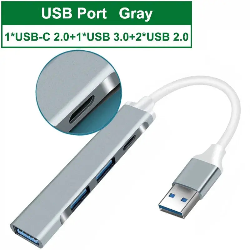 USB C Hub 4 Port Type C 3.0 3.1 Multi Splitter Adapter