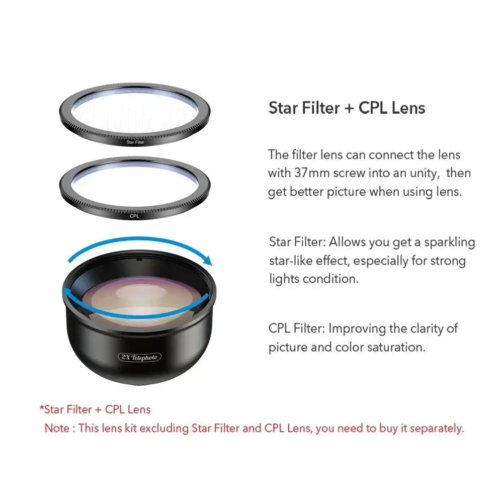 APEXEL Telephoto Lens For Mobile Photography 2x Zoom