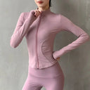 Breathable Womens Zip Sports Jacket Yoga