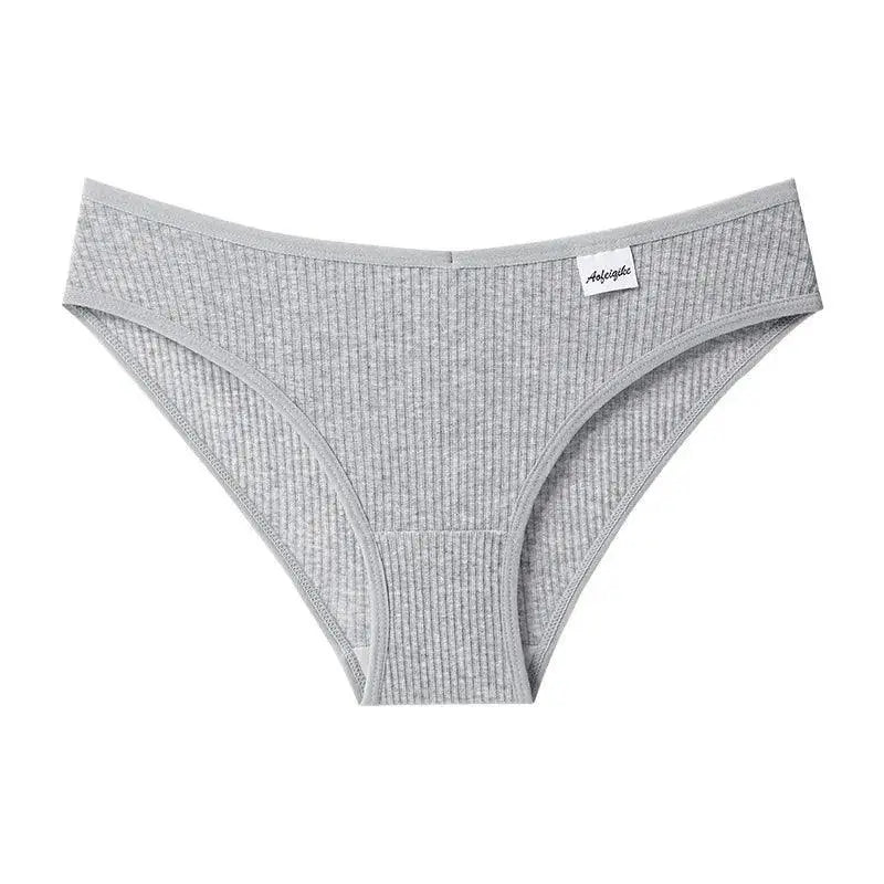 Striped Cotton V Panty Breathable Women's Underwear