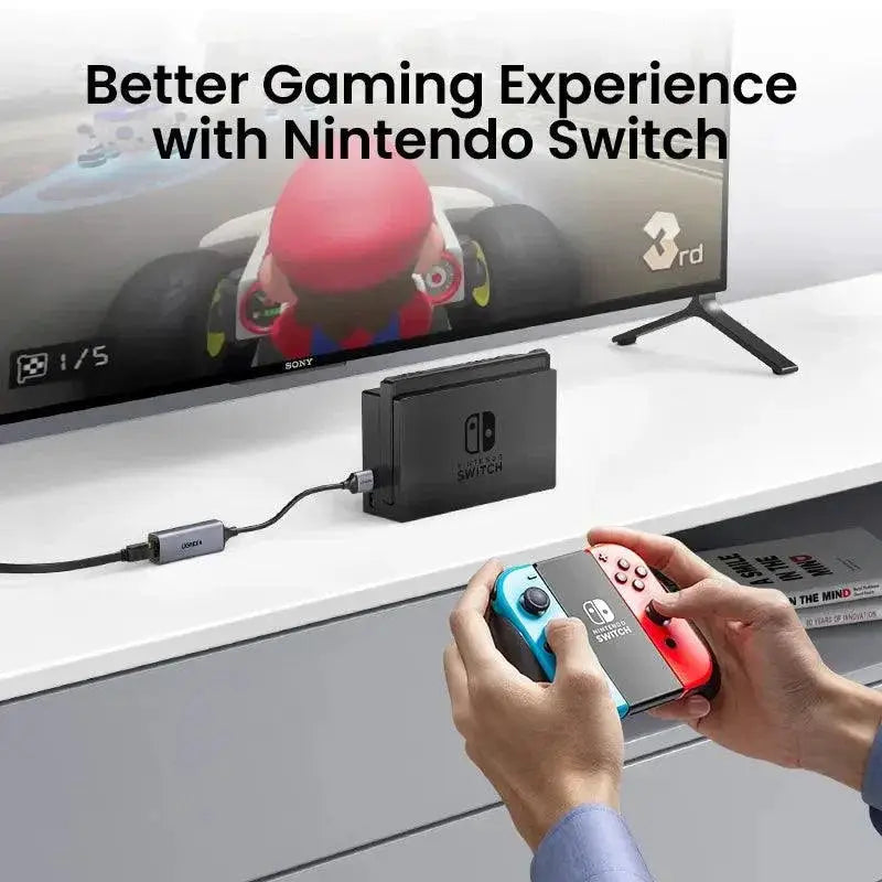 USB Ethernet Adapter Fast Connection For Laptop And Switch