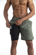Summer Running Shorts Men 2 in 1 Quick Dry Gym Shorts