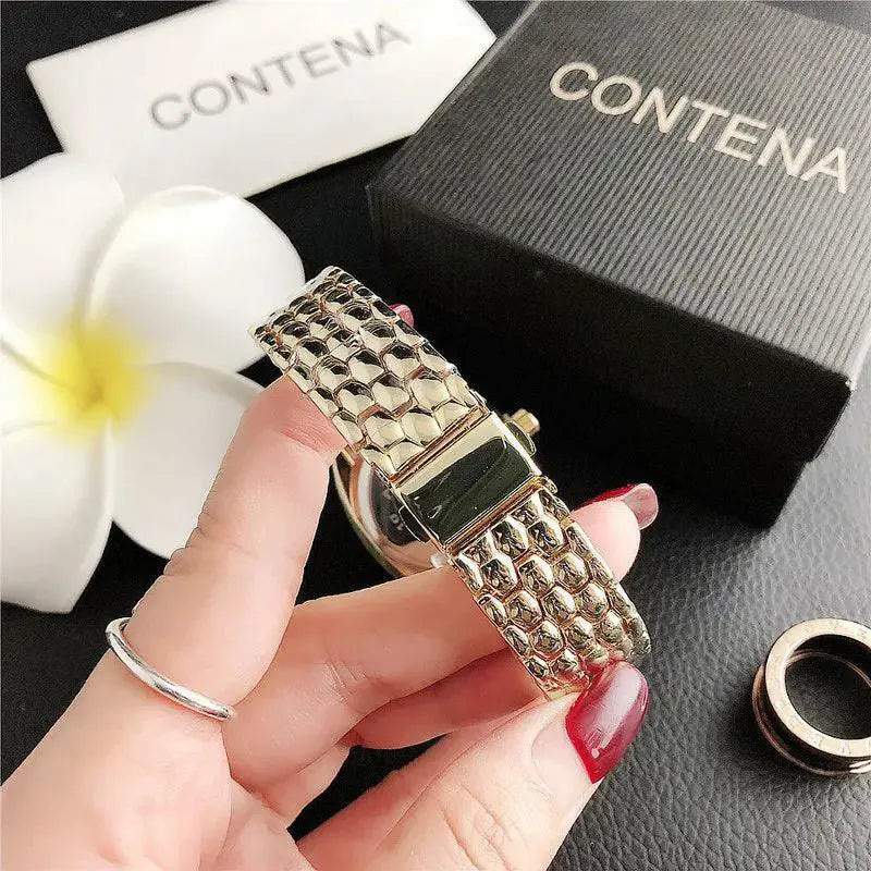 Luxury Gold Rhinestone Womens Watch Timeless Elegance