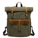 Vintage Canvas Leather Laptop Backpack