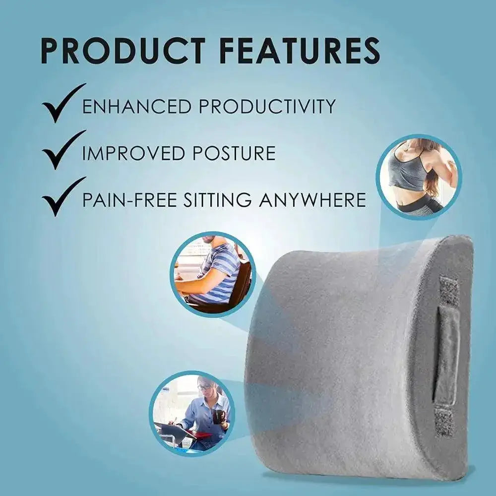 Ergonomic Lumbar Support Cushion for Back Pain Relief