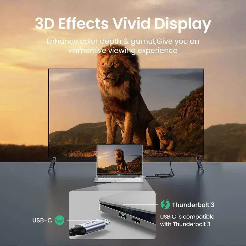 USB C To HDMI Cable 4K Ultra HD For Laptop TV Monitor