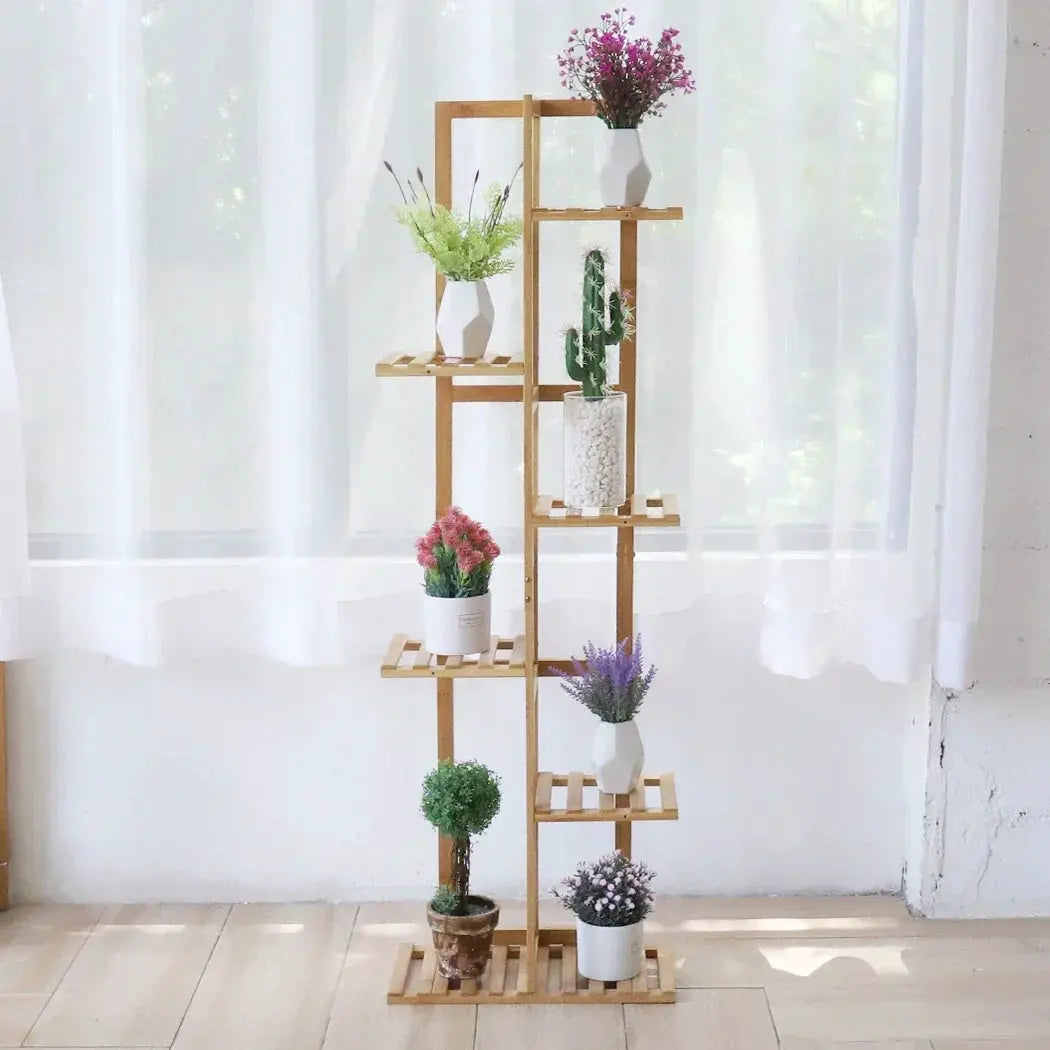 Bamboo 5 Tier Plant Stand Rack Indoor Outdoor Pot Holder