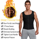 Men Sauna Sweat Vest Waist Trainer Compression Shirt Slimming