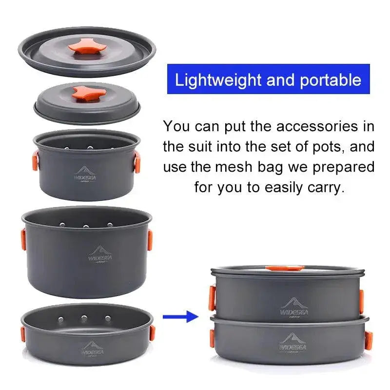 Aluminium Alloy Camping Cookware Set For Hiking Travel
