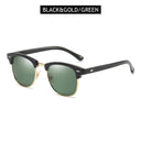 Retro Half Frame Polarized Sunglasses for Men and Women