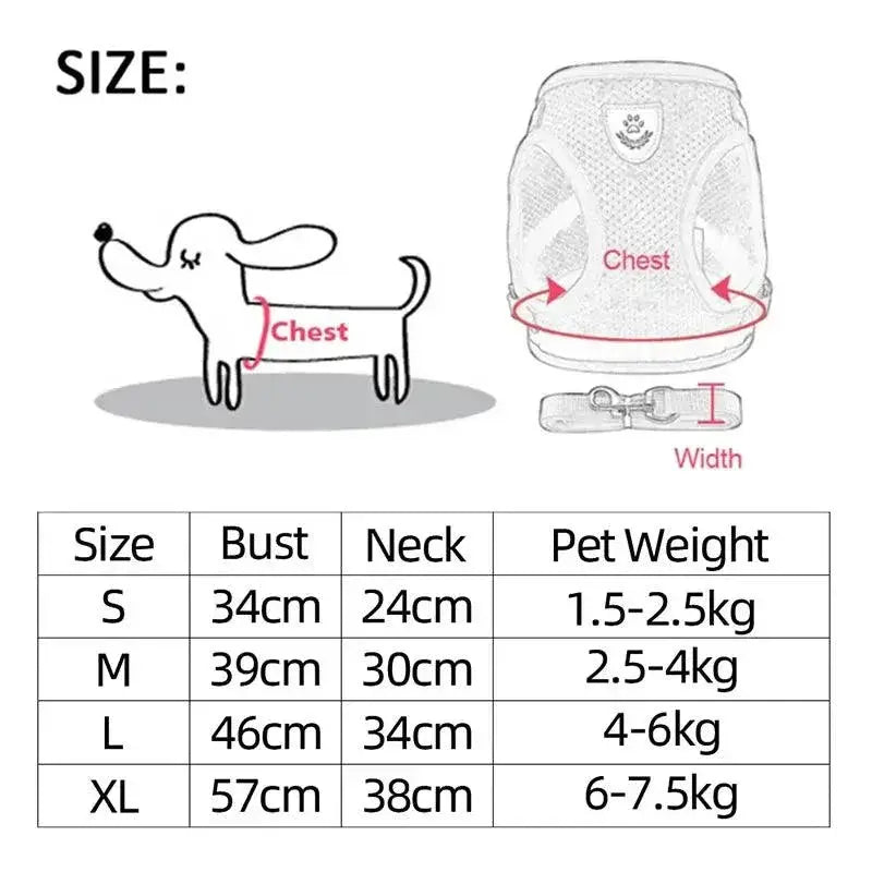 Cat Harness Vest Walking Lead Leash For Small Medium Pets
