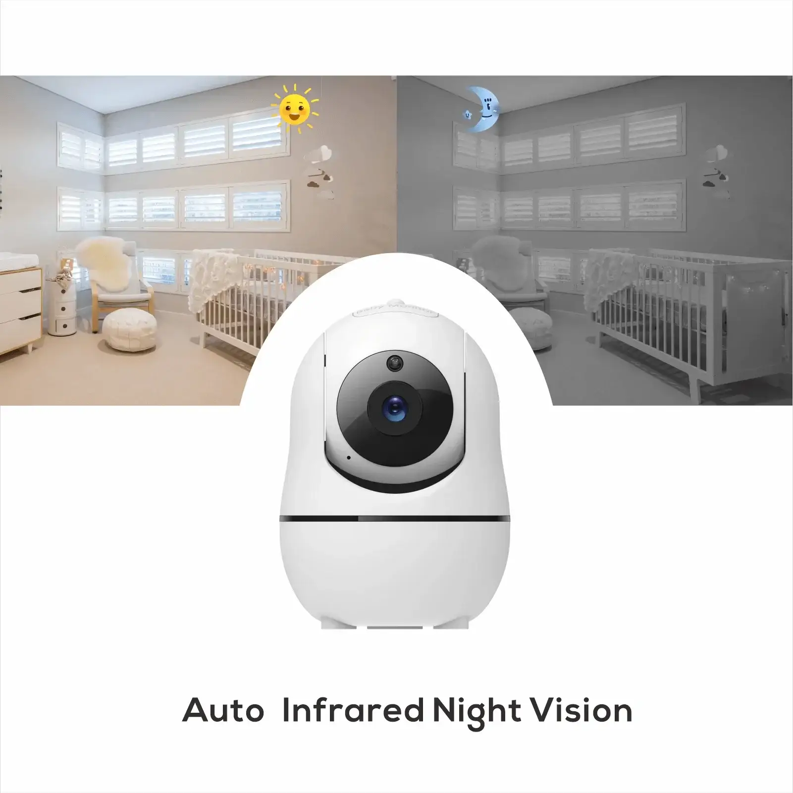 5 Inch HD Video Baby Monitor With Dual Cameras And Lullabies