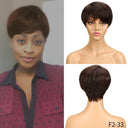 Highlighted Pixie Cut Brazilian Hair Wig Stylish Easy Wear