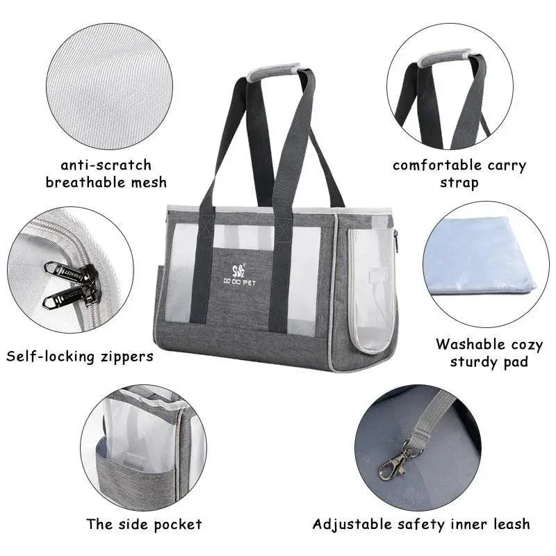 PawGlow Breathable Cat Carrier Bag For Travel And Comfort