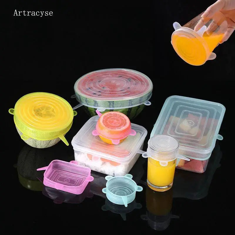 Reusable Silicone Stretch Lids For Food Storage Eco Friendly