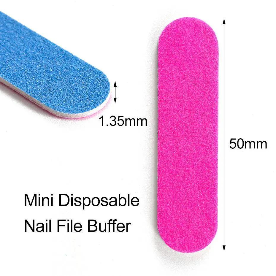 Professional Double Sided Nail File Set In Pink Blue Colors