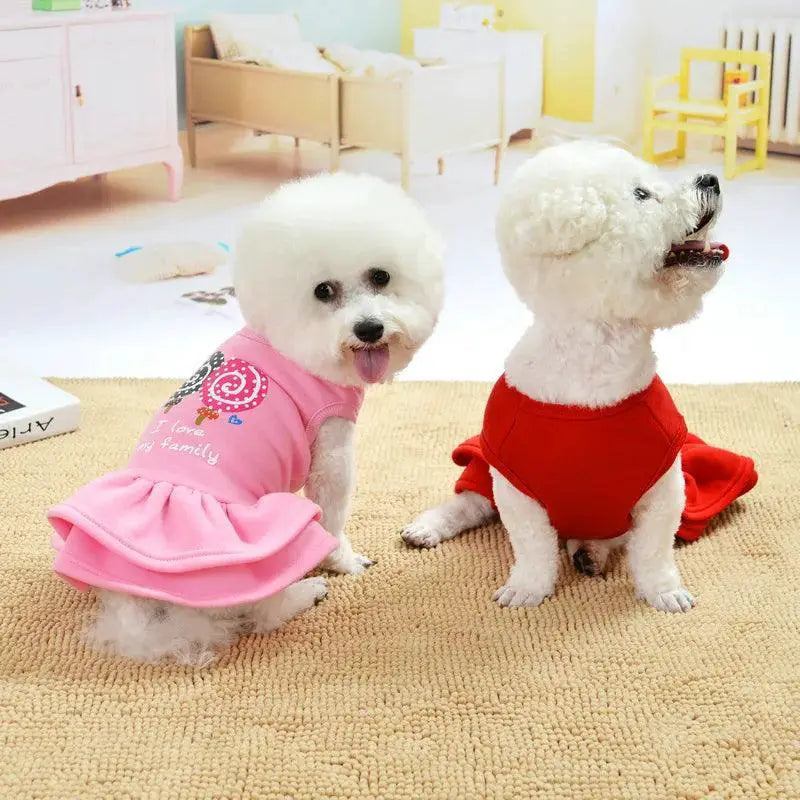 Festive Cashmere Dog Dress for Small Pets Christmas Apparel