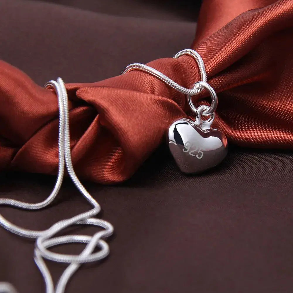 Sterling Silver Heart Pendant Necklace For Women Jewelry