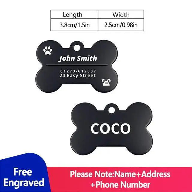 Engraved Personalized Pet ID Tags Custom Dog Collar Tags