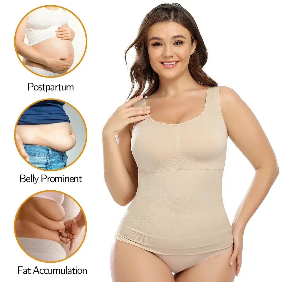 Plus Size Tummy Control Shapewear With Built In Bra