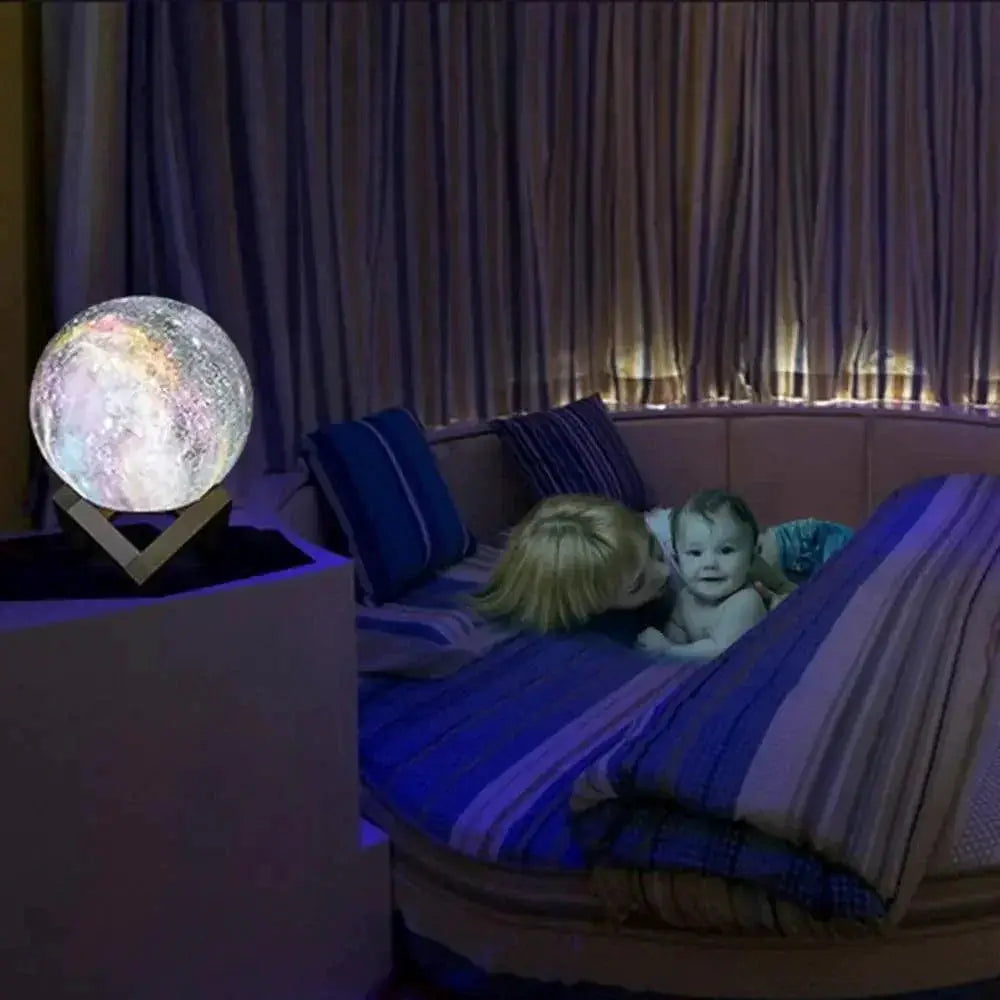3D Printing Moon Lamp With Remote 16 Color Night Light