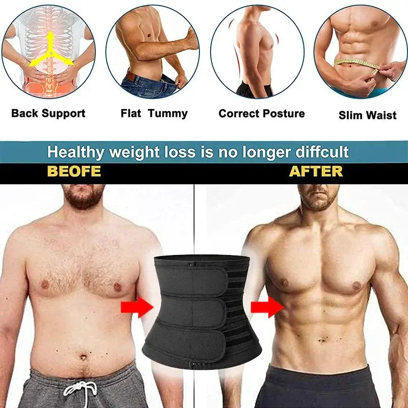 Men's Neoprene Waist Trainer for Tummy Control and Support