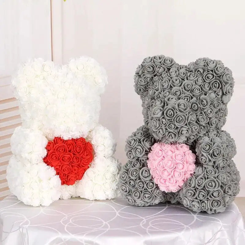 3cm Foam Rose Teddy Bear Flowers For DIY Wedding Decor