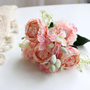 Rose Pink Silk Peony Bouquet Artificial Flower Wedding Home Decor