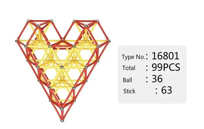 LFAYER 3D Long Magnetic Sticks Building Blocks For Kids