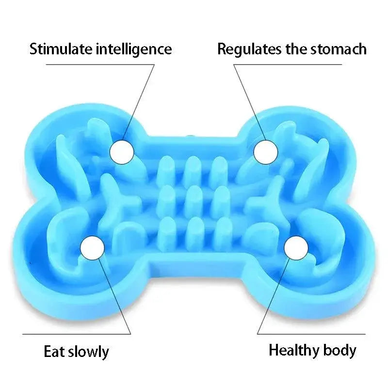 Pet Slow Feeder Bowl Anti Slip Rubber for Dogs and Cats