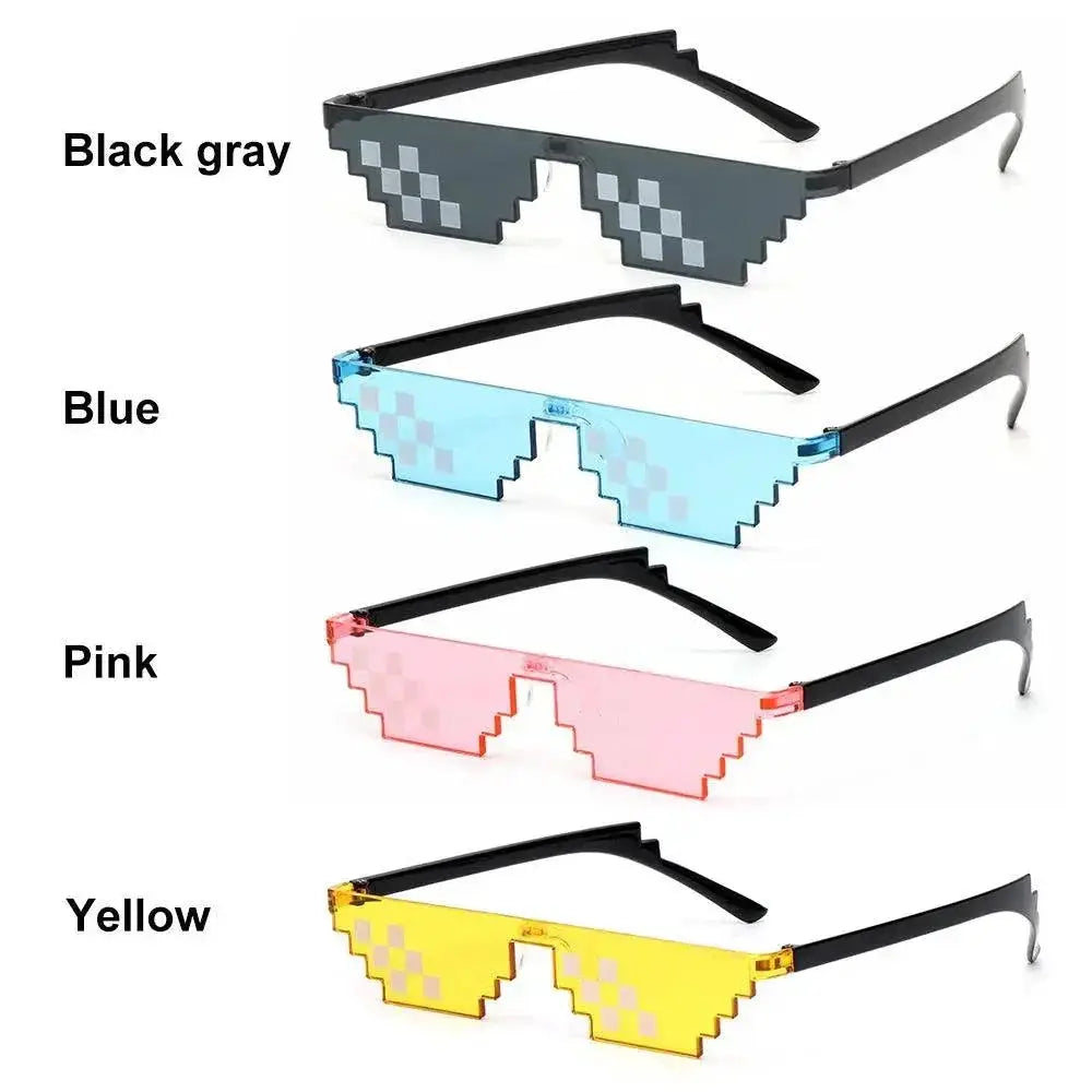 Funny Pixelated Mosaic Sunglasses for Gamers Shades
