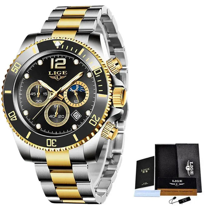 Moon Phase Chronograph Sport Watch Waterproof Performance