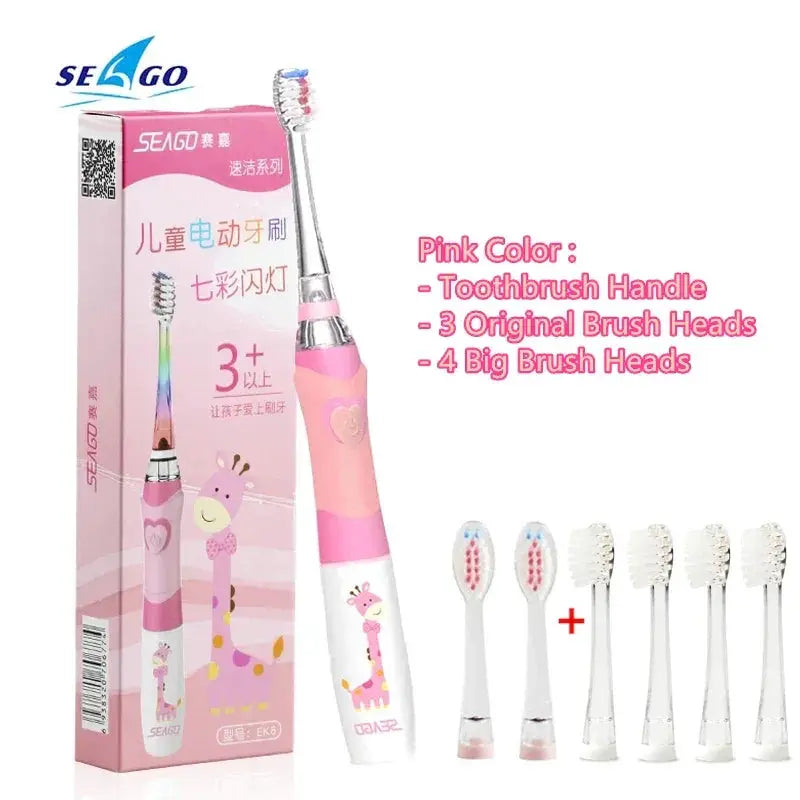 SEAGO Kids Electric Toothbrush 3 to 12 Years Soft Bristle