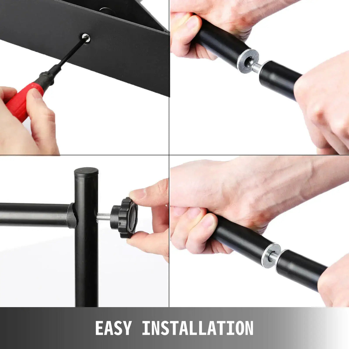 SucceBuy 3x2.4M Backdrop Background Stand Adjustable Telescopic Backdrop Banner Stand for Photocall Video Wedding Event Party