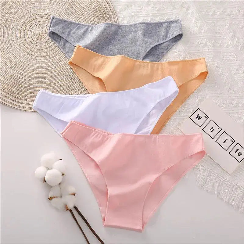 Ultra Soft Plus Size Cotton Panties Set Solid Colors
