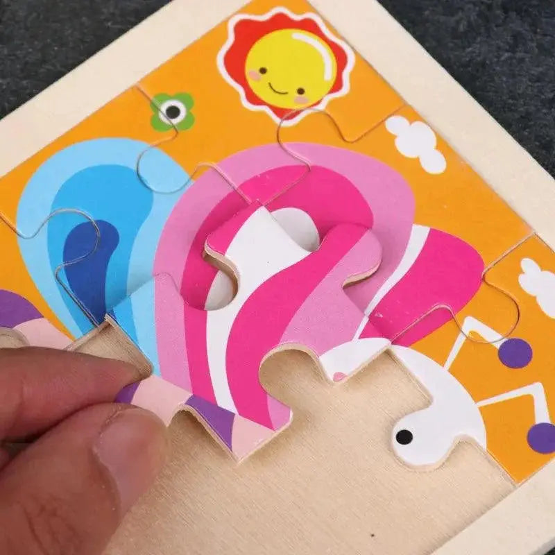 Kids Cartoon Animal Traffic Wooden Educational Puzzle Set