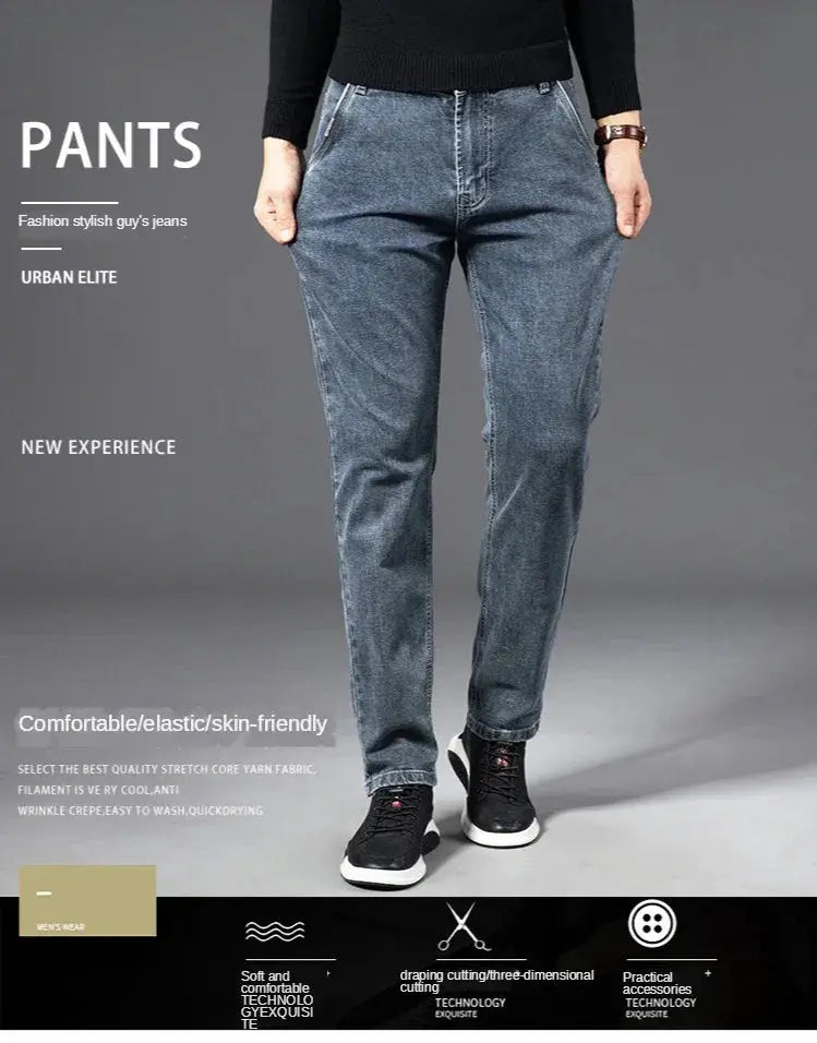 ICPANS Autumn Denim Jeans Men Straight Stretch Regular