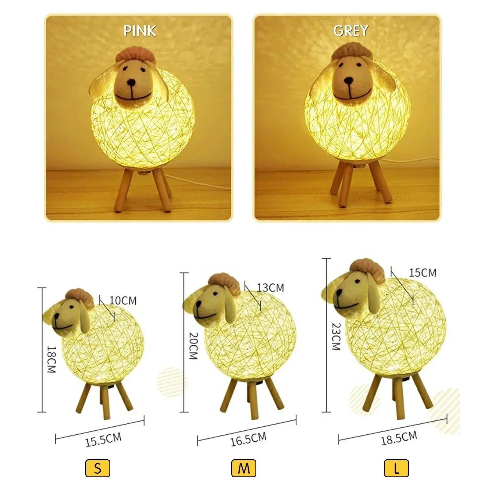 Dimming LED Night Light for Kids Cute Sheep Remote Lamp