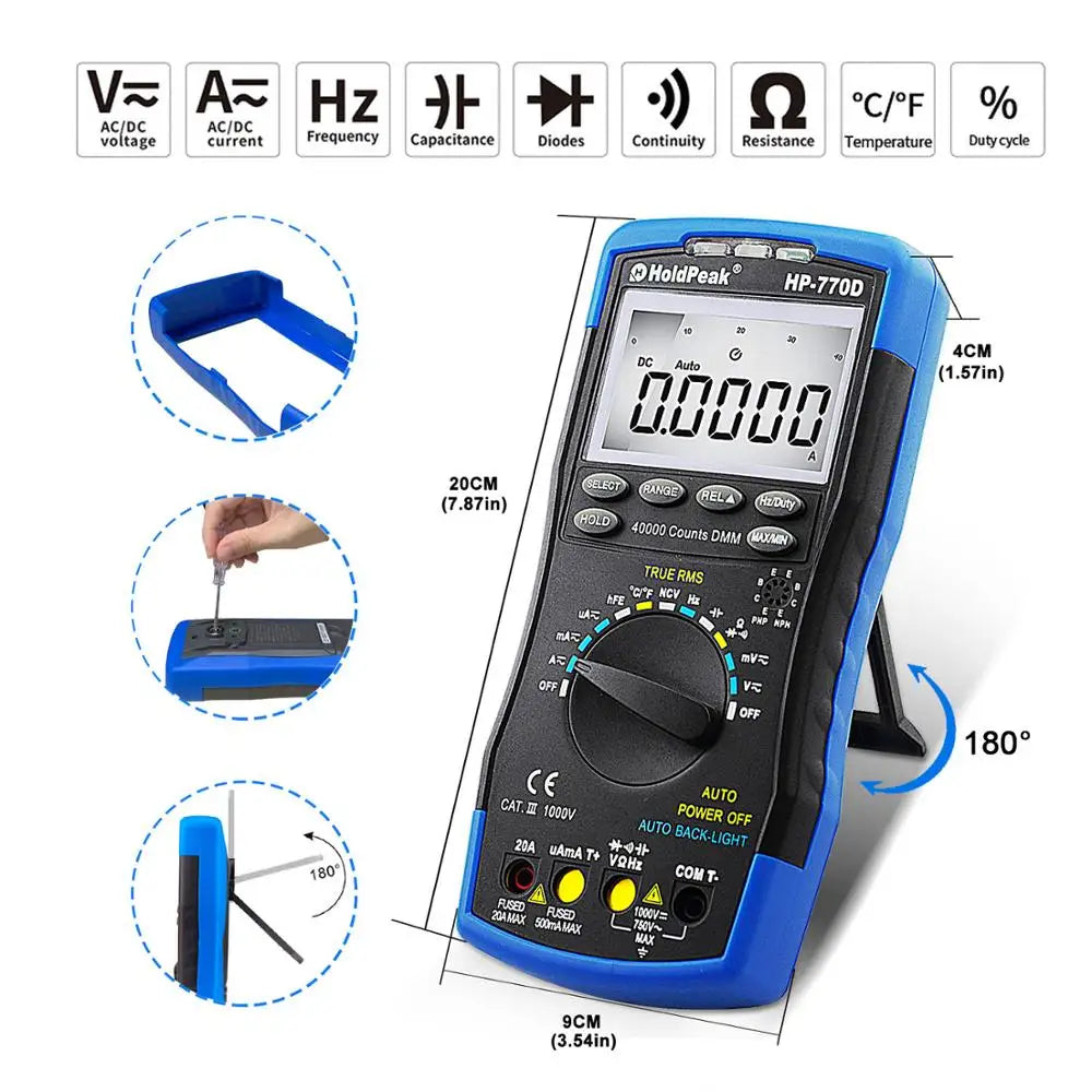 HoldPeak True RMS Digital Multimeter Auto Range Multimetro Counts — product view 4