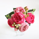 Rose Pink Silk Peony Bouquet Artificial Flower Wedding Home Decor