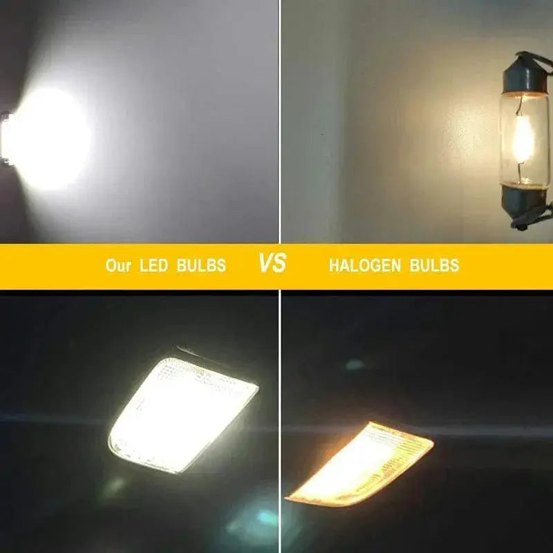 LED Car Interior Dome Lights Premium White COB Bulbs 7000K
