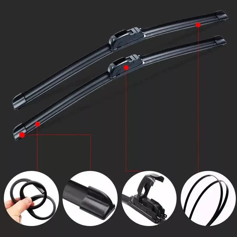 Universal Soft Rubber Frameless Wiper Blades Easy Install