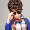 Trendy Kids Pilot Sunglasses Stylish Metal Frame Goggles