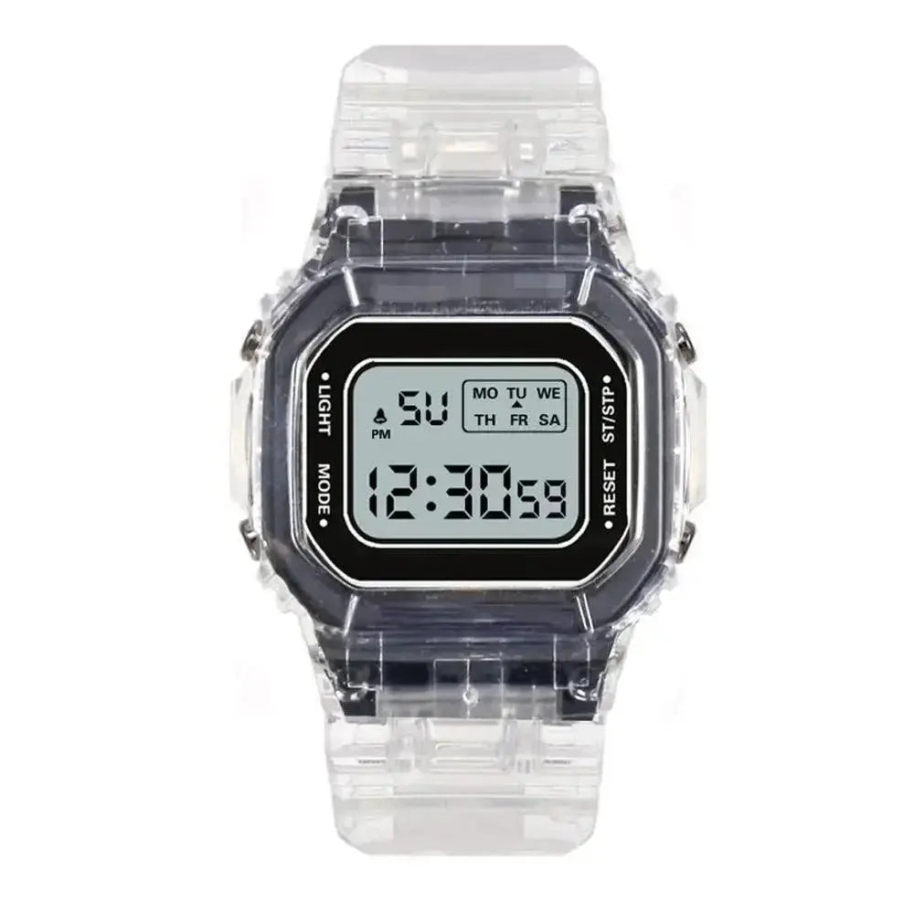 Gold Transparent Digital Sport Watch for Active Lifestyles