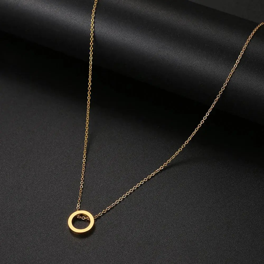 Stainless Steel Necklace Minimalist Four Leaf Clover Pendant