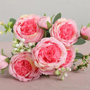 Rose Pink Silk Peony Bouquet Artificial Flower Wedding Home Decor